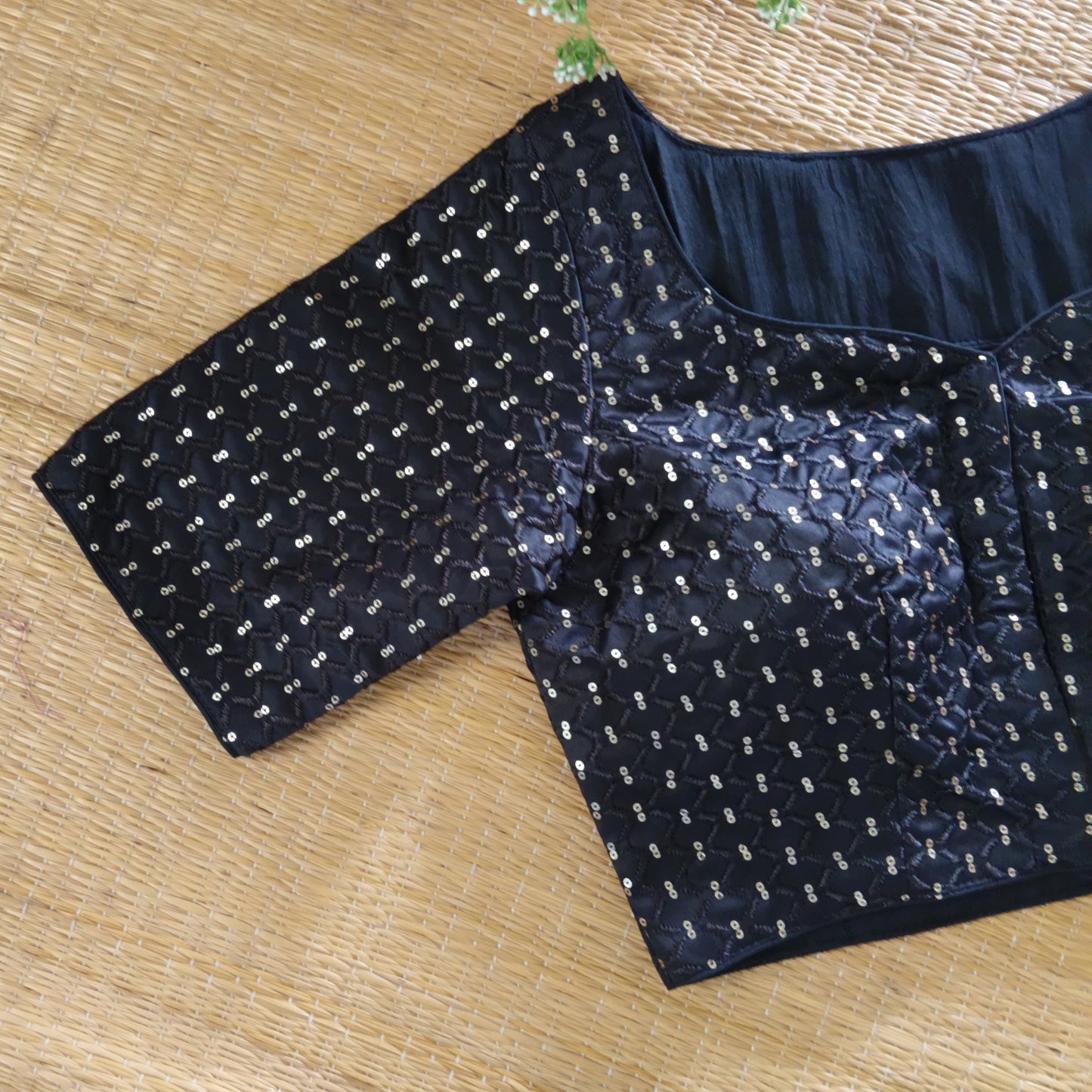Black Semi Silk Sequence Blouse(assorted)