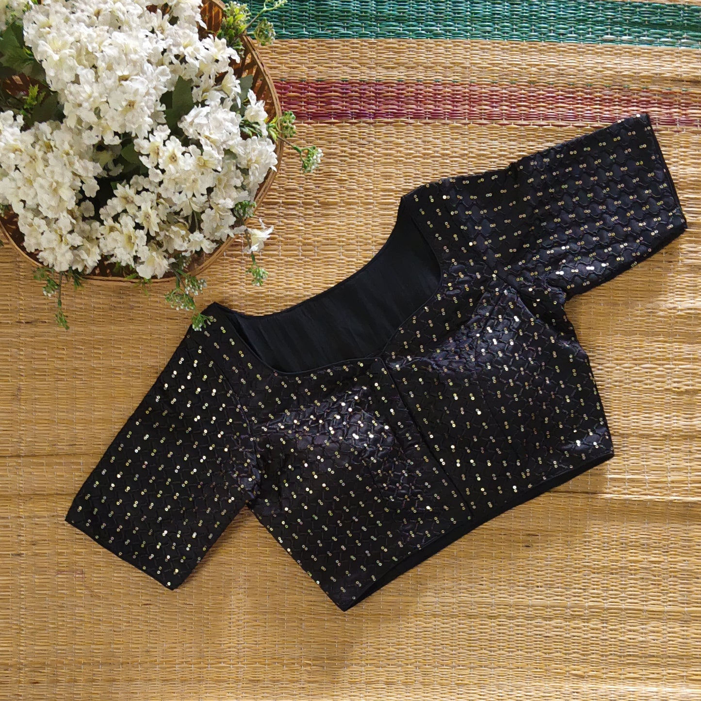 Black Semi Silk Sequence Blouse(assorted)