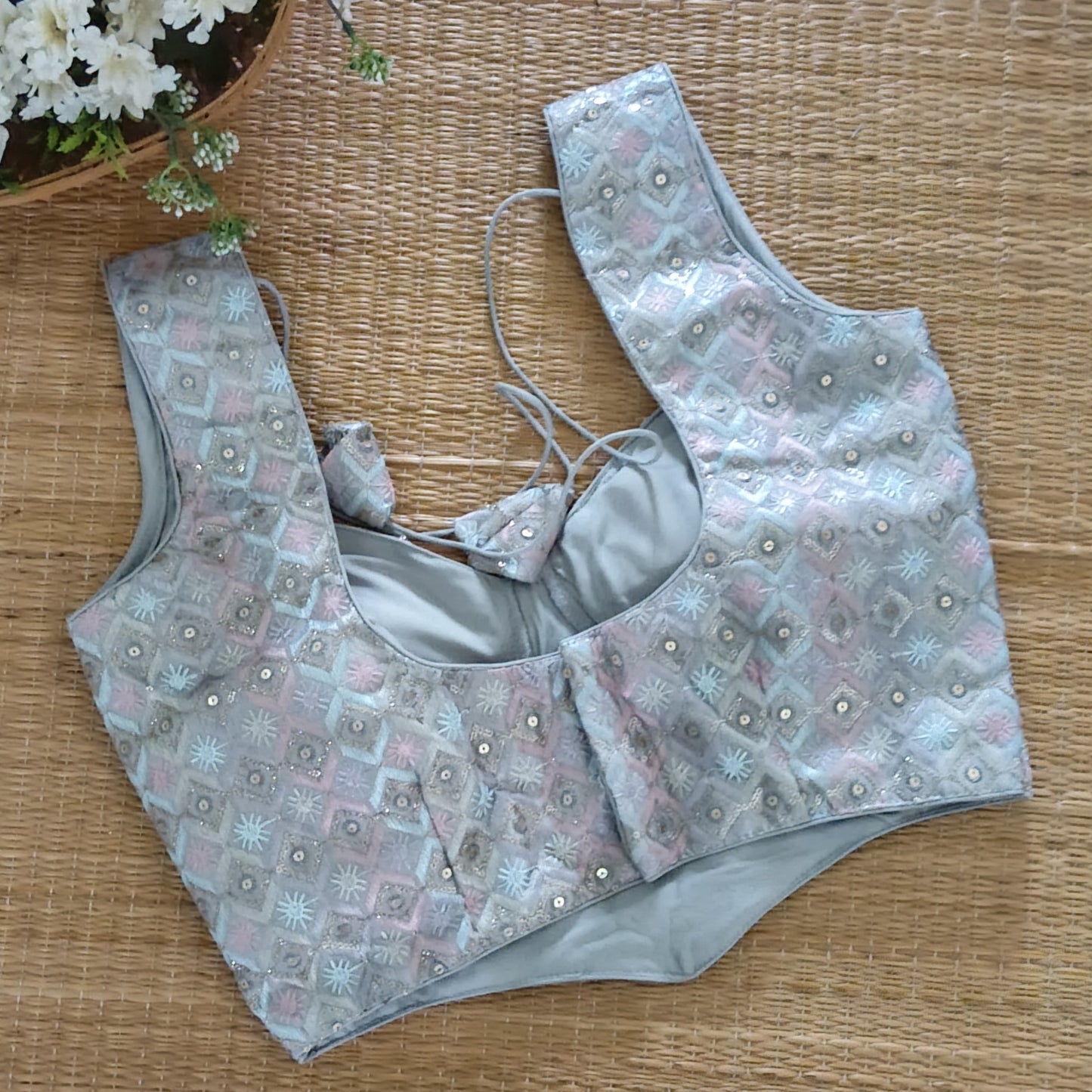 Pastel Grey Corset Blouse