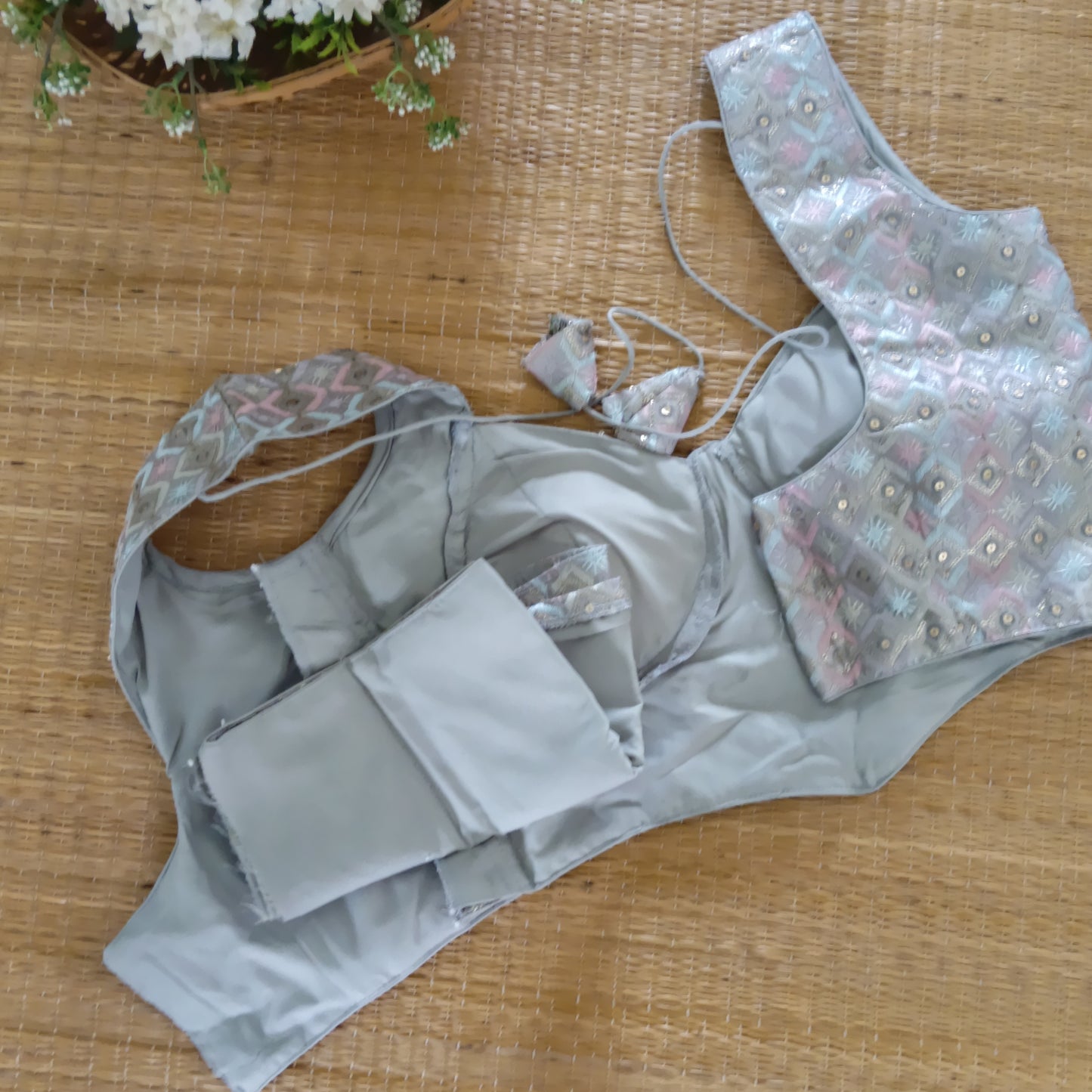 Pastel Grey Corset Blouse
