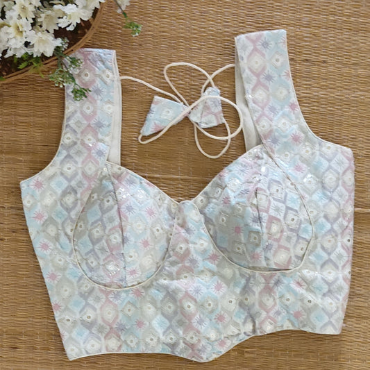 Pastel White Corset Blouse