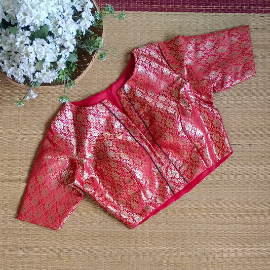 Red Banarasi Silk Blouse