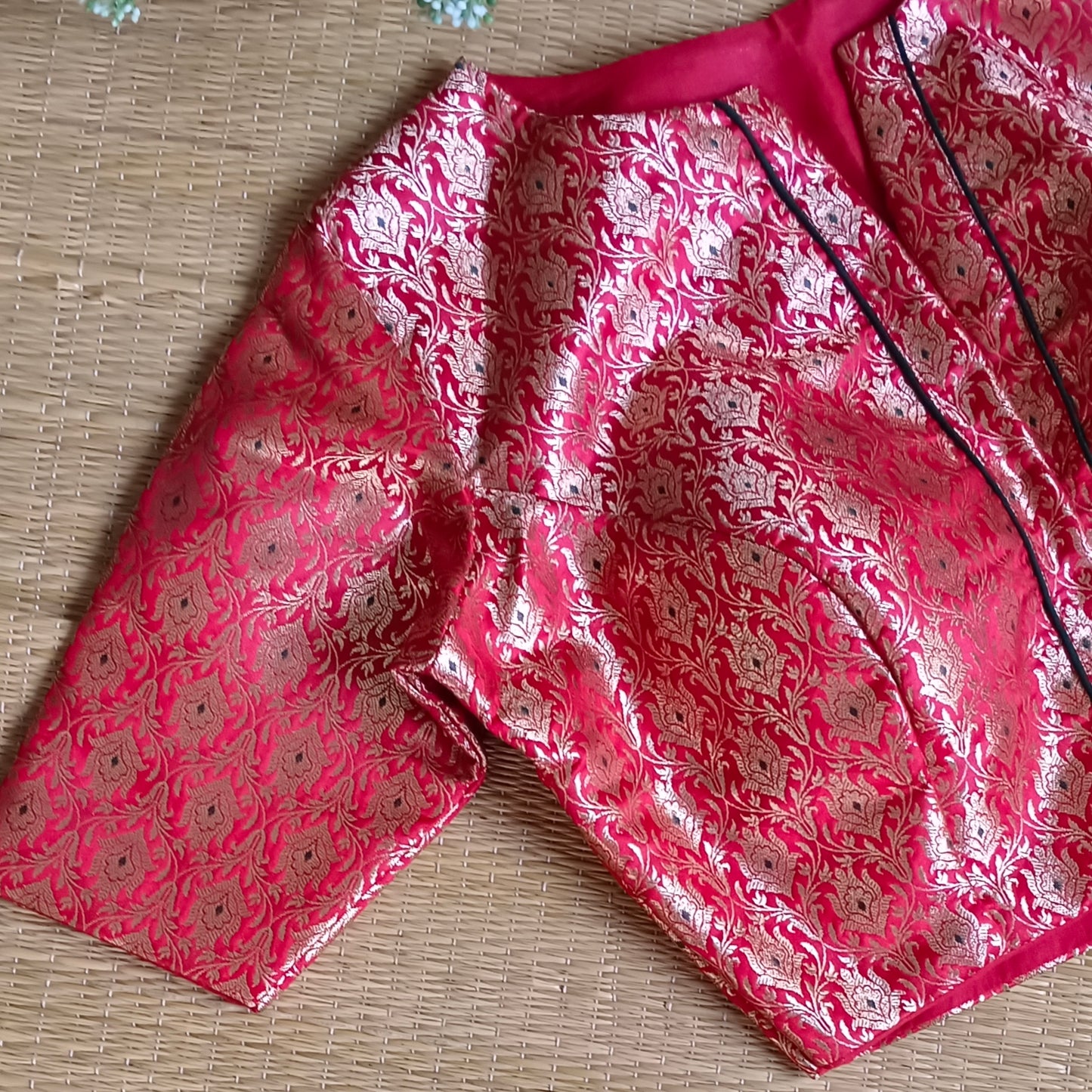 Red Banarasi Silk Blouse