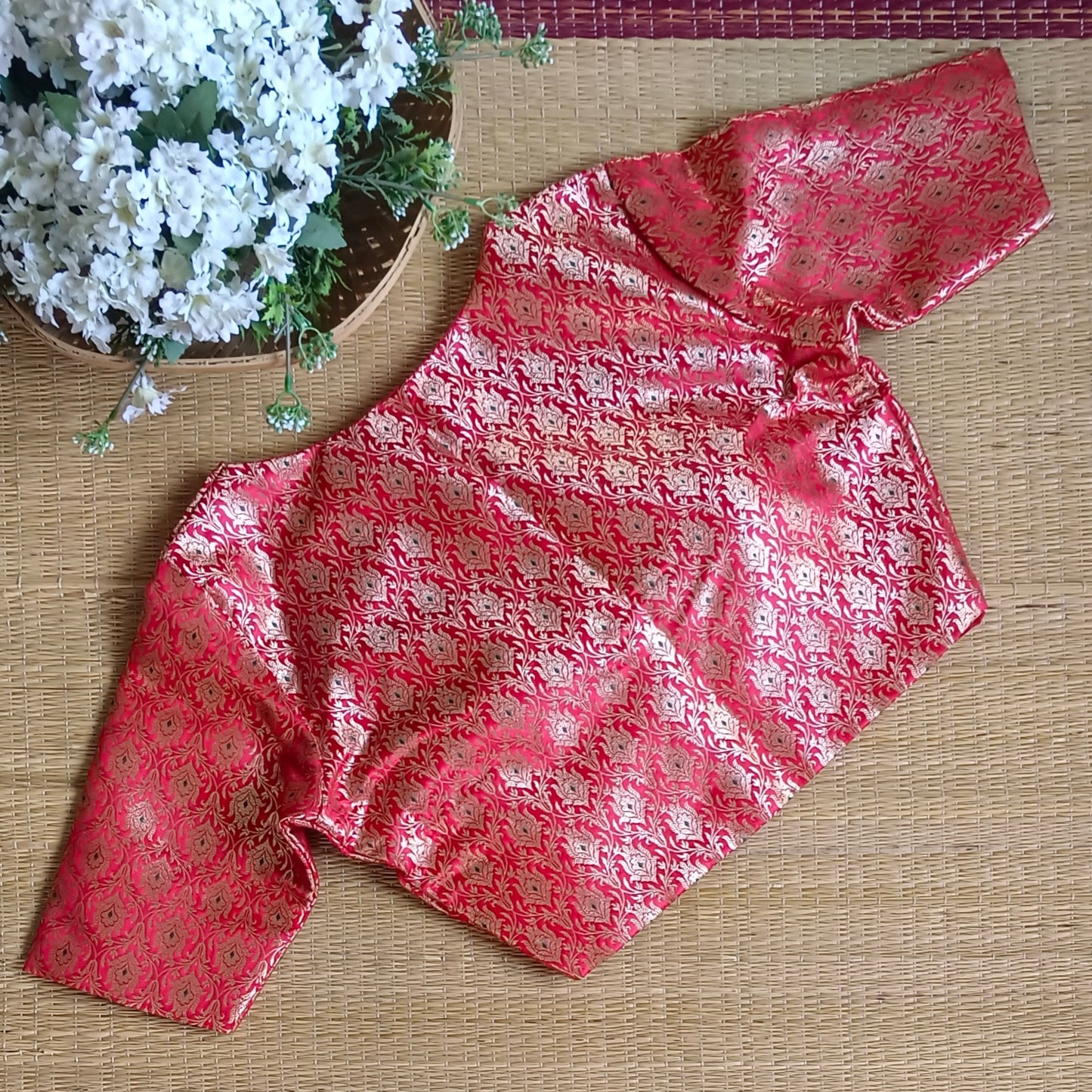 Red Banarasi Silk Blouse