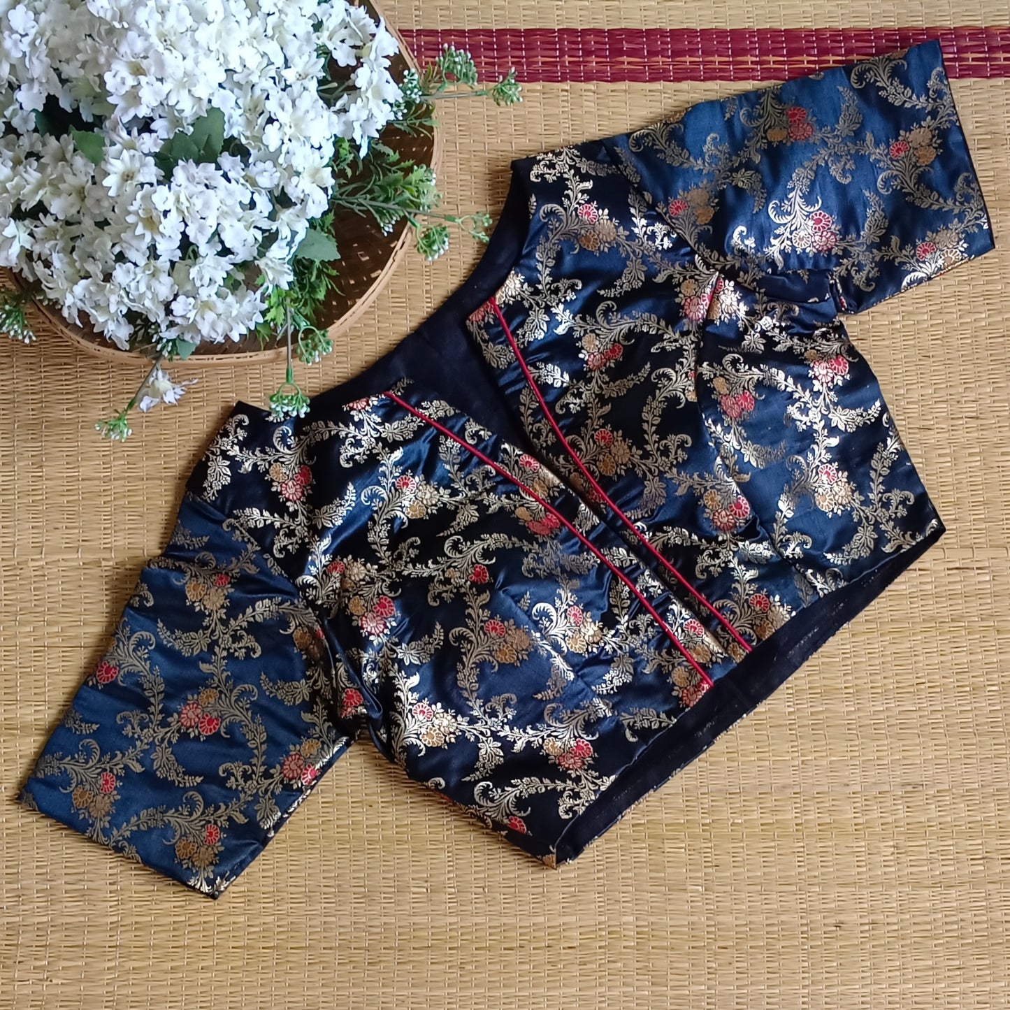 Black Banarasi Silk Blouse