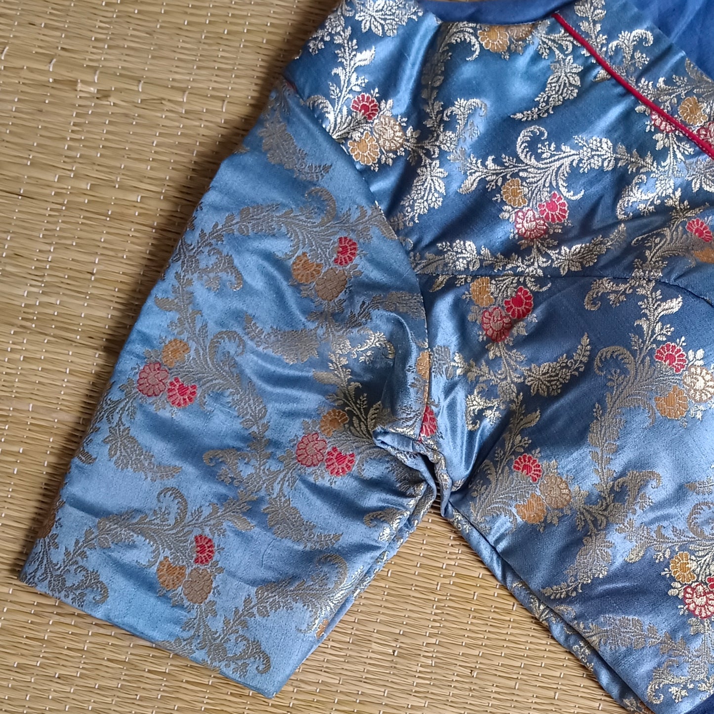 Grey Banarasi Silk Blouse