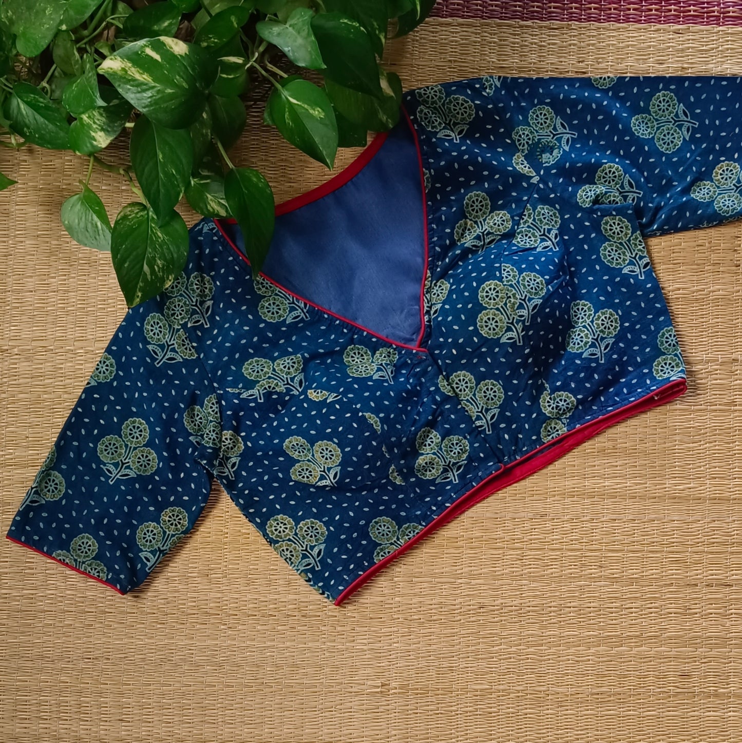 Blue Ajrak Cotton Blouse