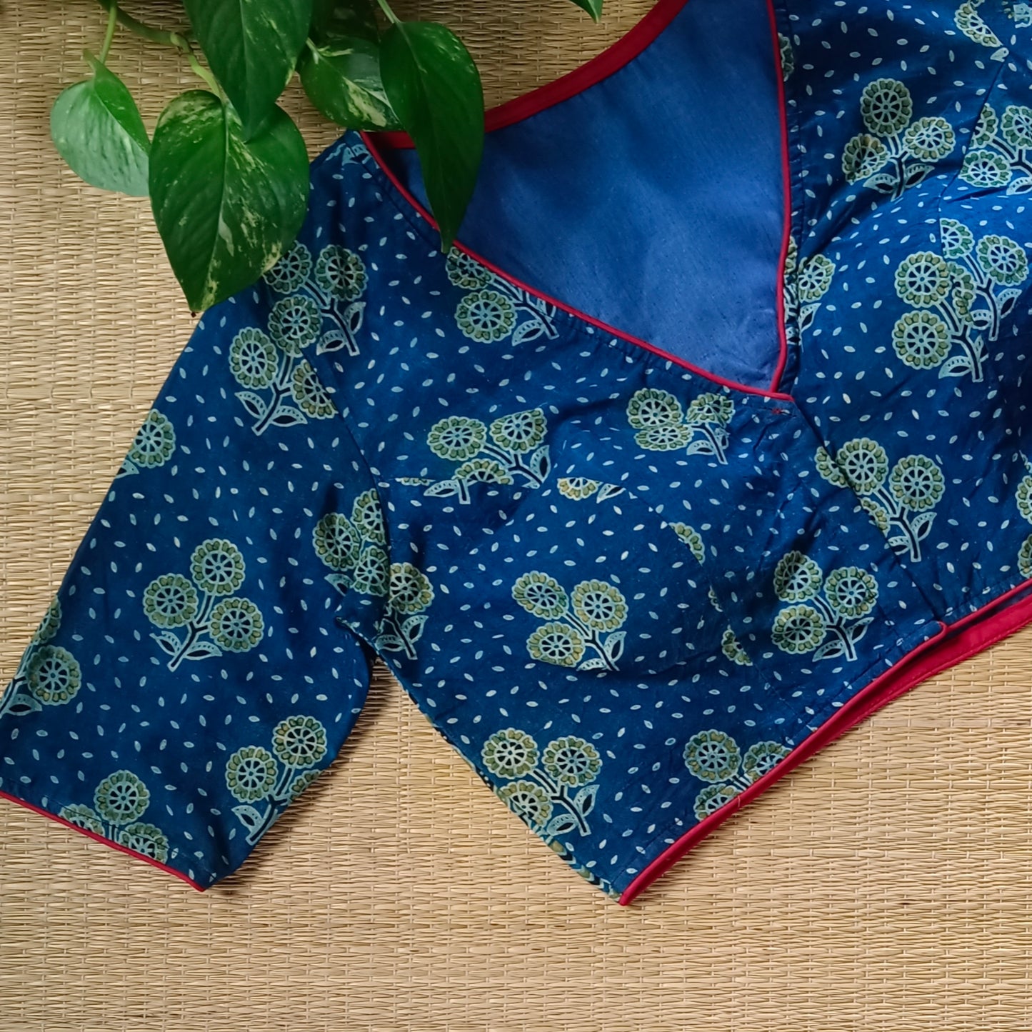 Blue Ajrak Cotton Blouse