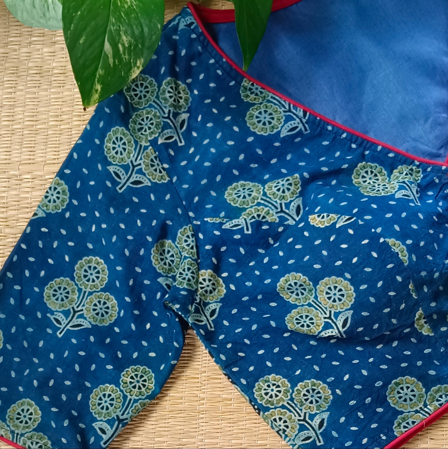 Blue Ajrak Cotton Blouse