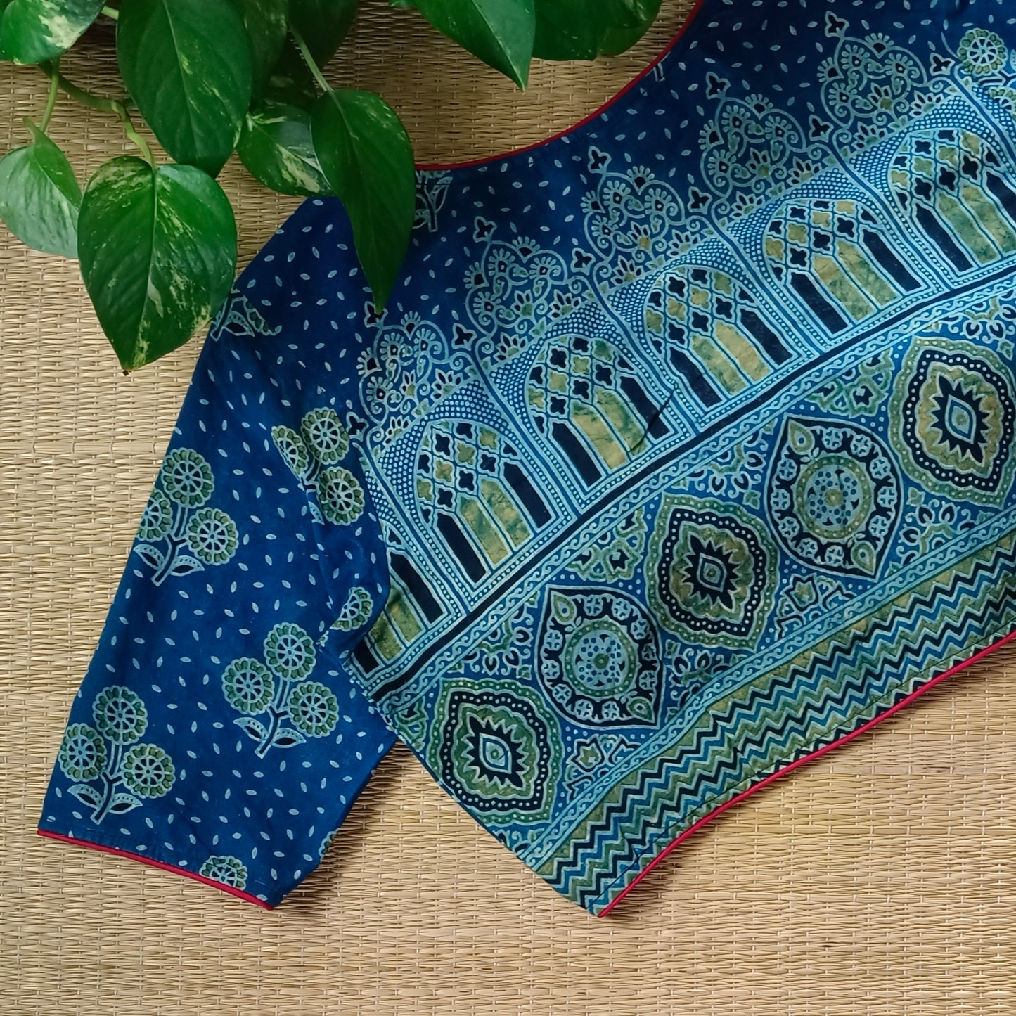 Blue Ajrak Cotton Blouse