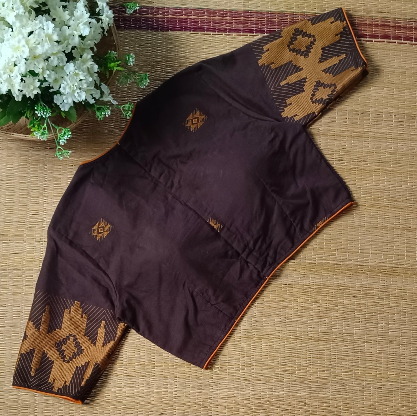 Brown Jamdani Cotton Blouse