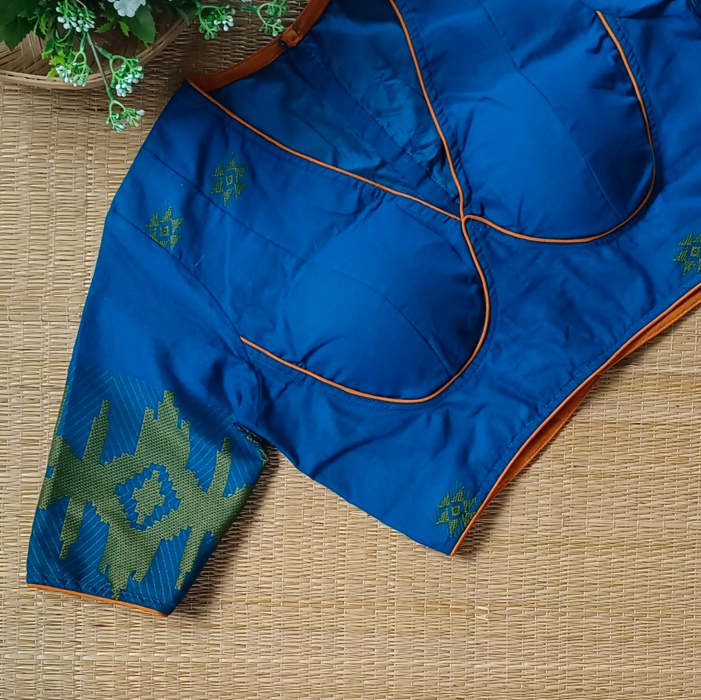Dark Blue Jamdani Cotton Blouse