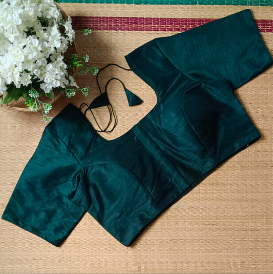 Classic Plain Bottle Green Blouse