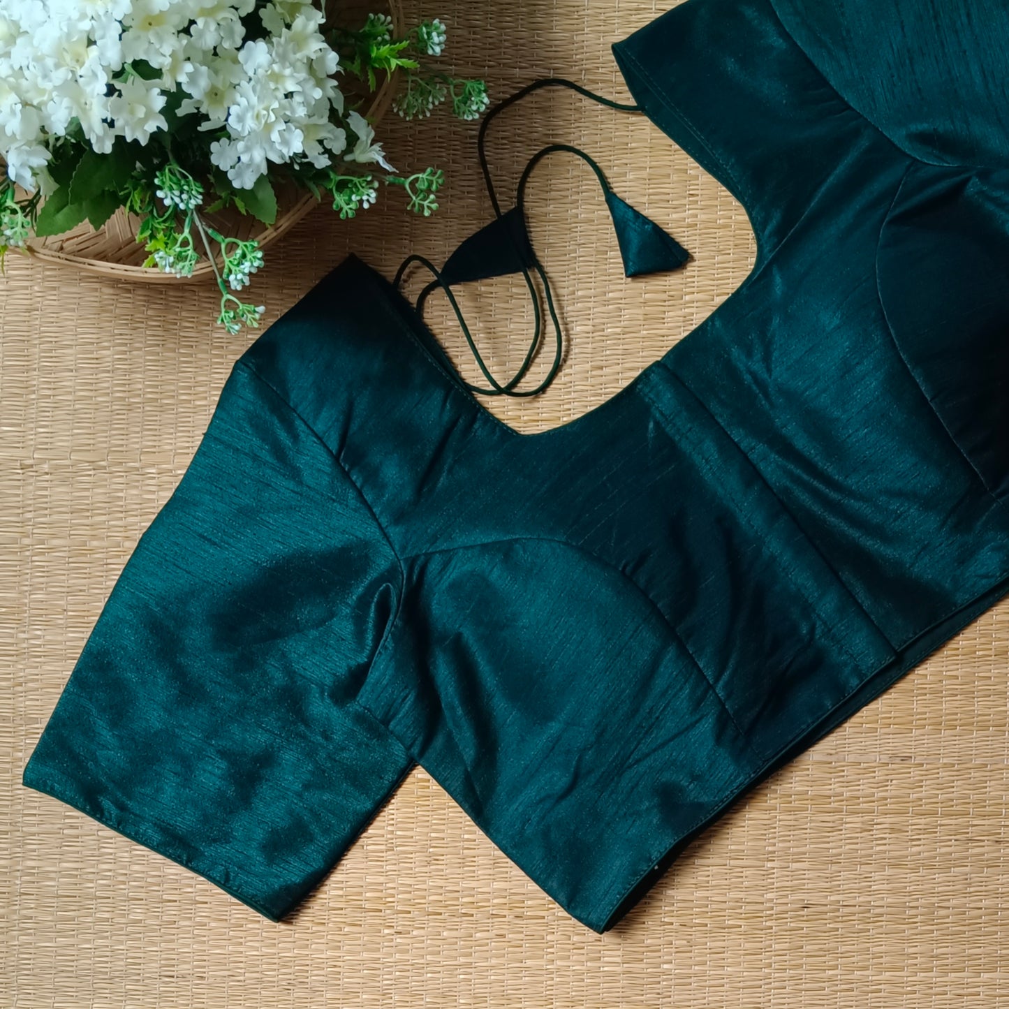 Classic Plain Bottle Green Shade Blouse