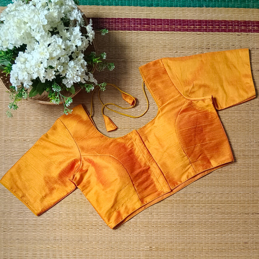 Classic Plain Yellow Dual Shade Blouse