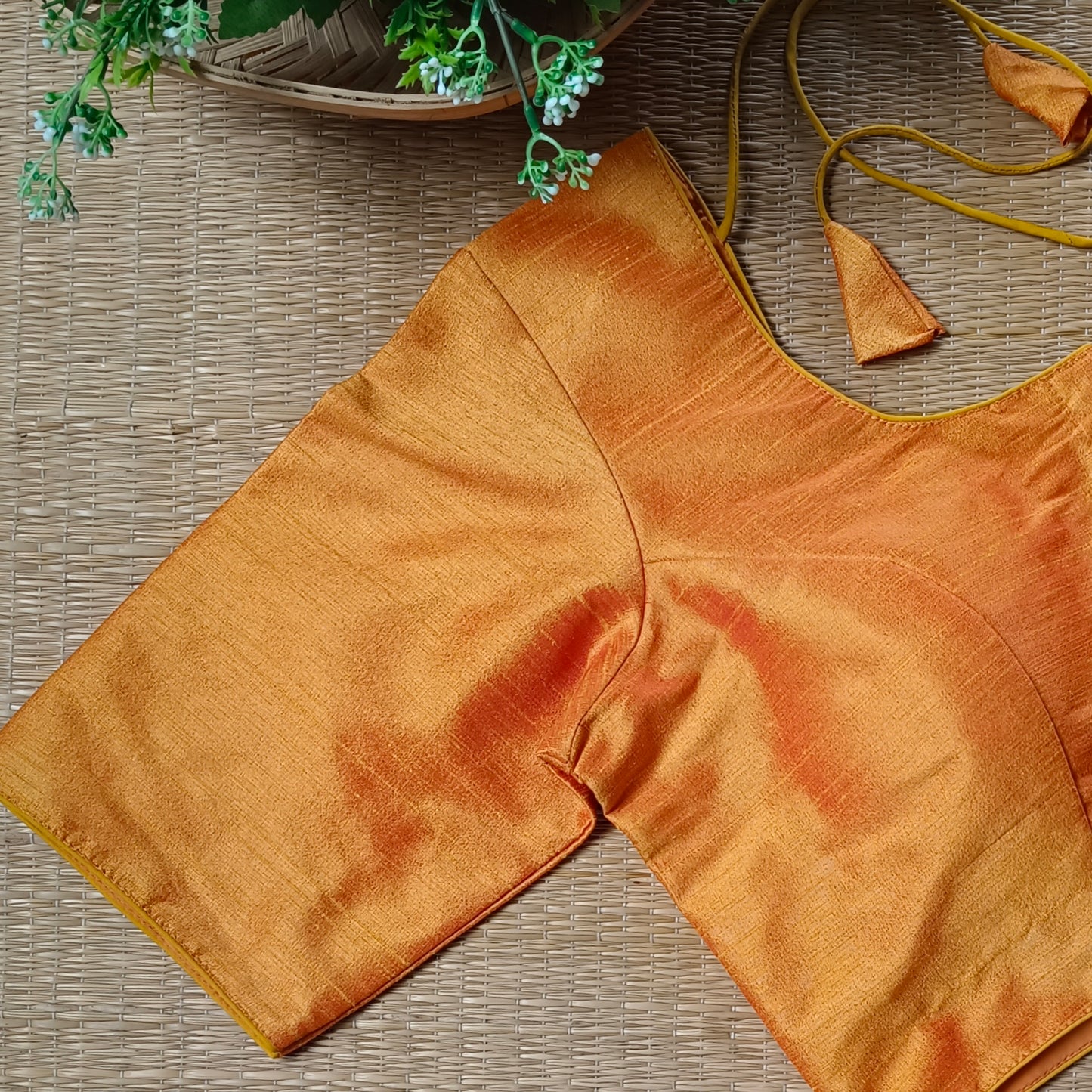 Classic Plain Yellow Dual Shade Blouse