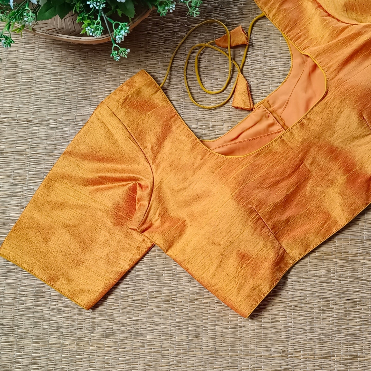 Classic Plain Yellow Dual Shade Blouse