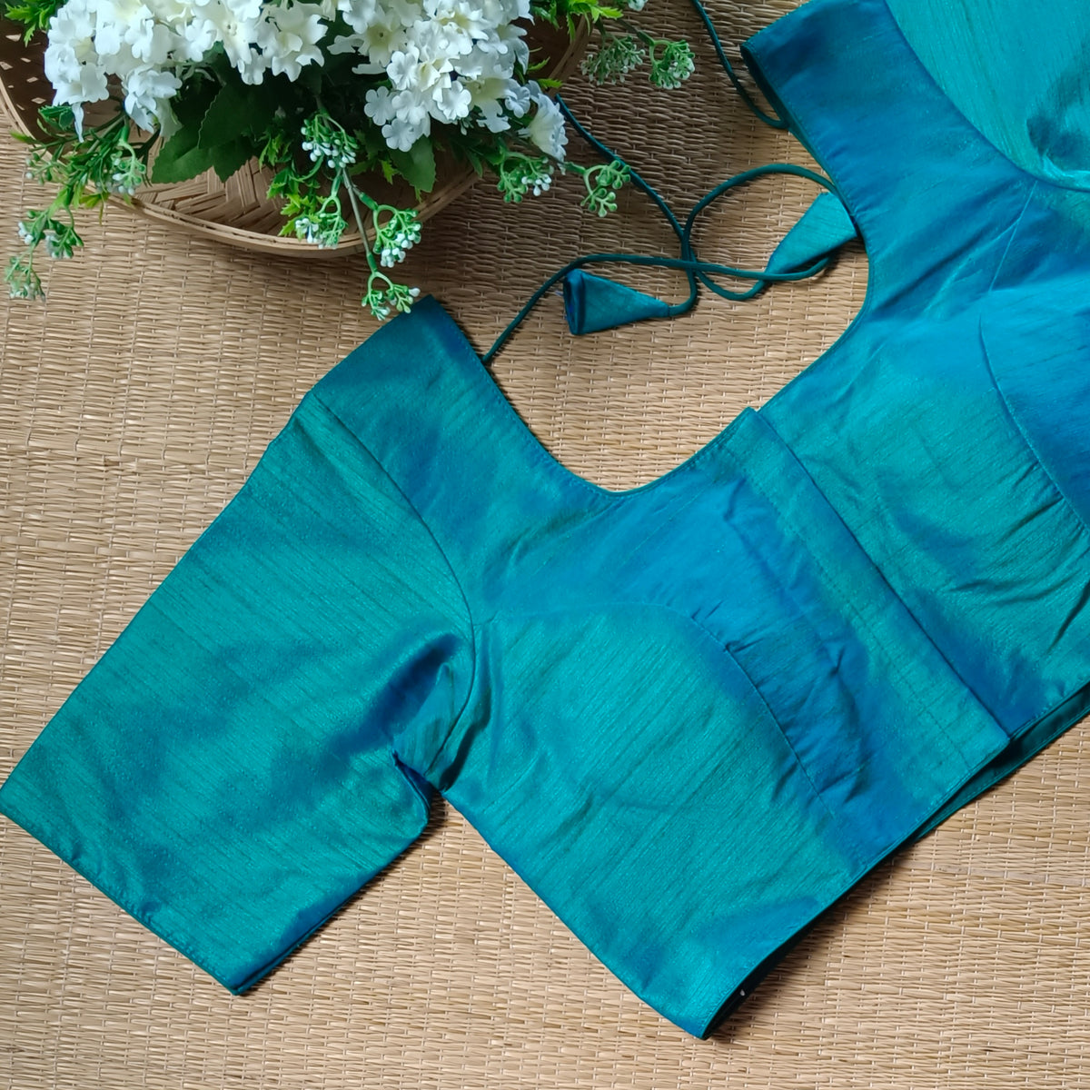 Classic Plain Peacock Blue Blouse