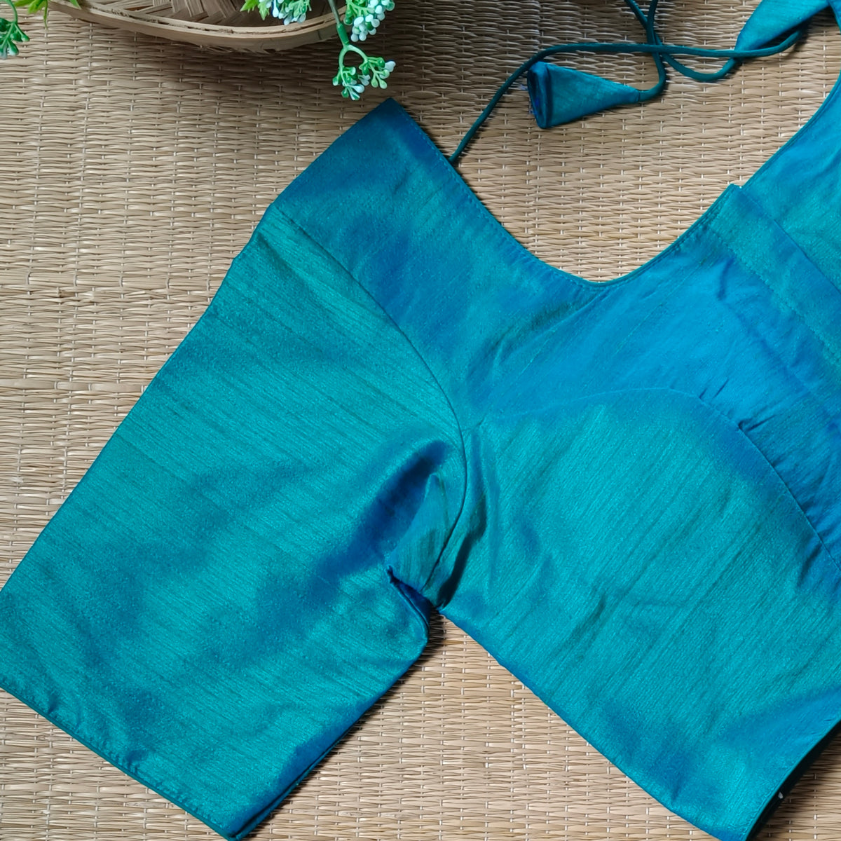 Classic Plain Peacock Blue Blouse