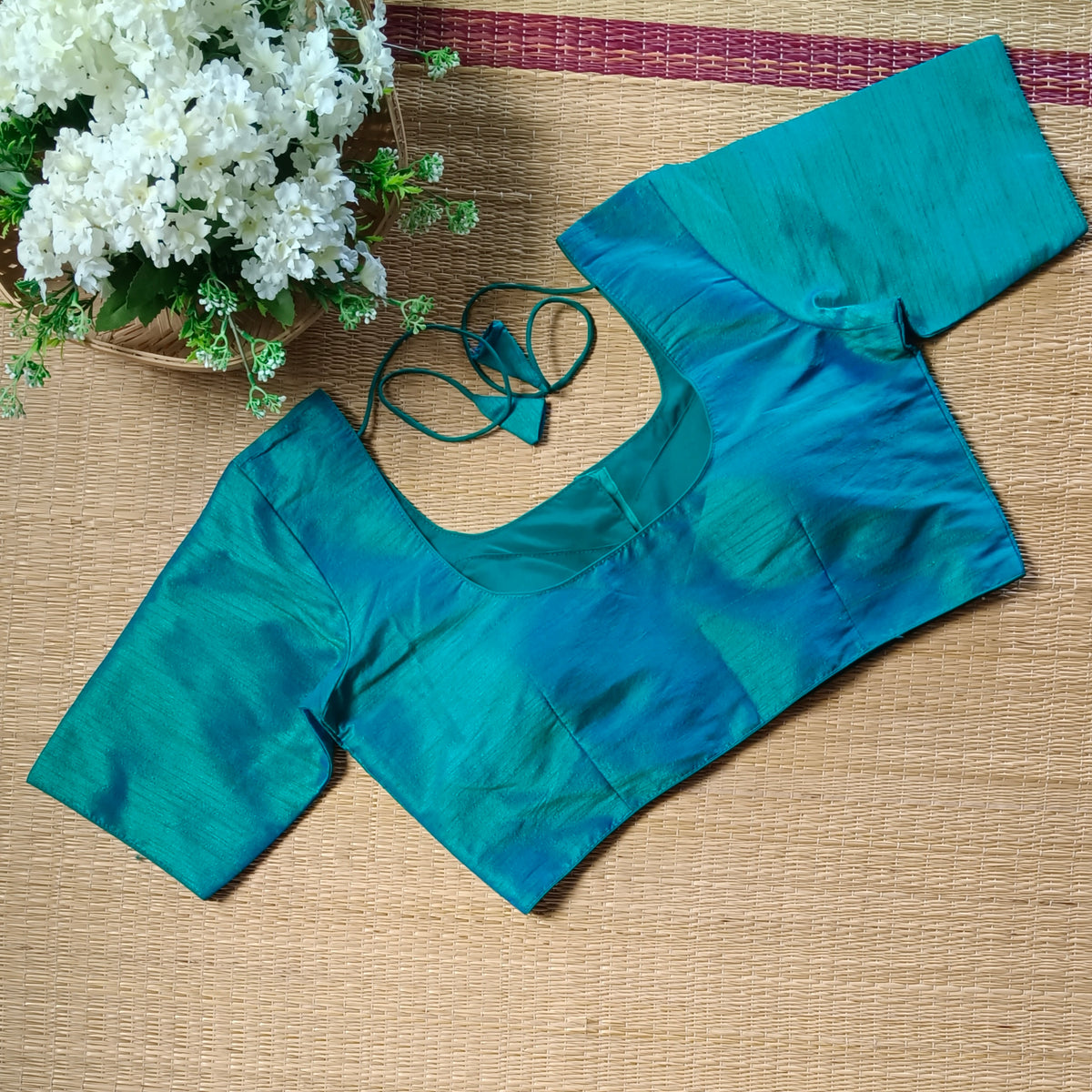 Classic Plain Peacock Blue Blouse