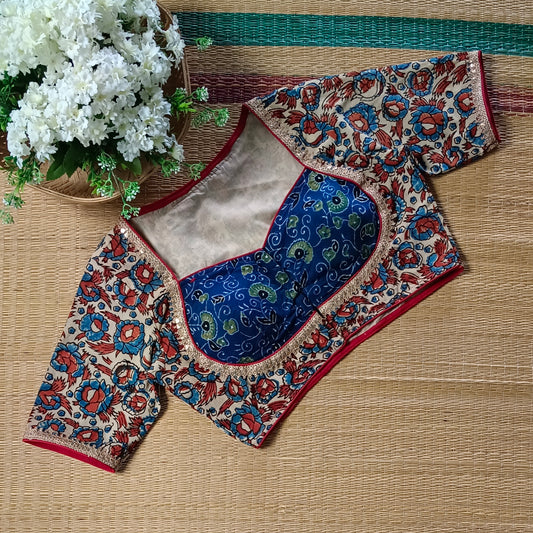 Beige Ajrak Cotton Blouse