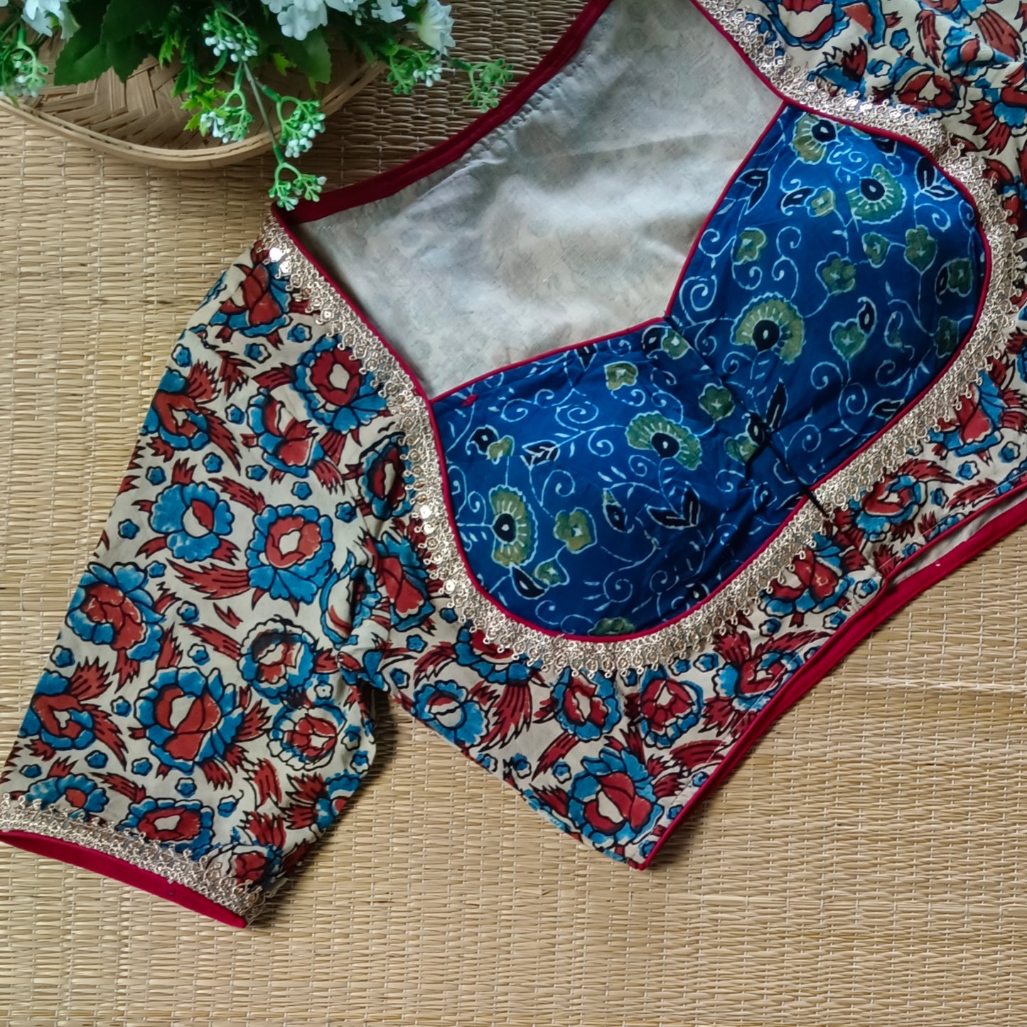 Beige Ajrak Cotton Blouse