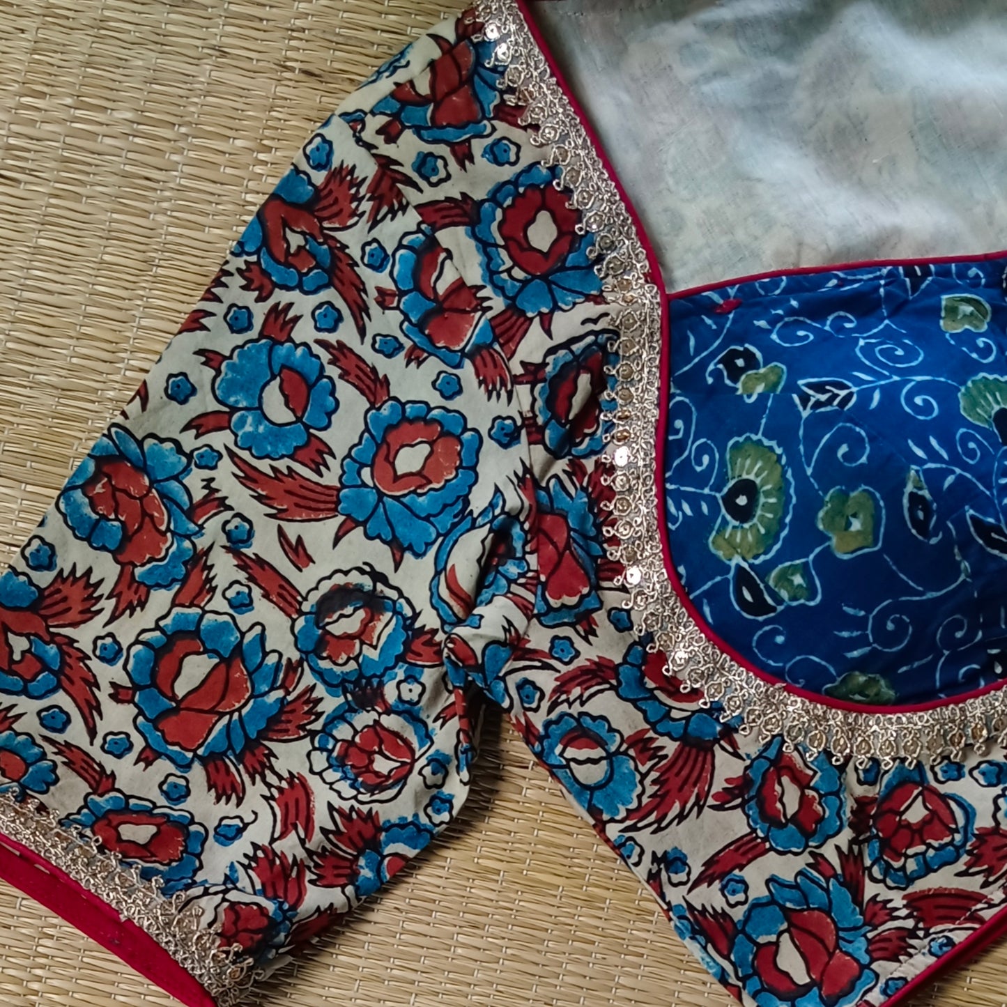 Beige Ajrak Cotton Blouse