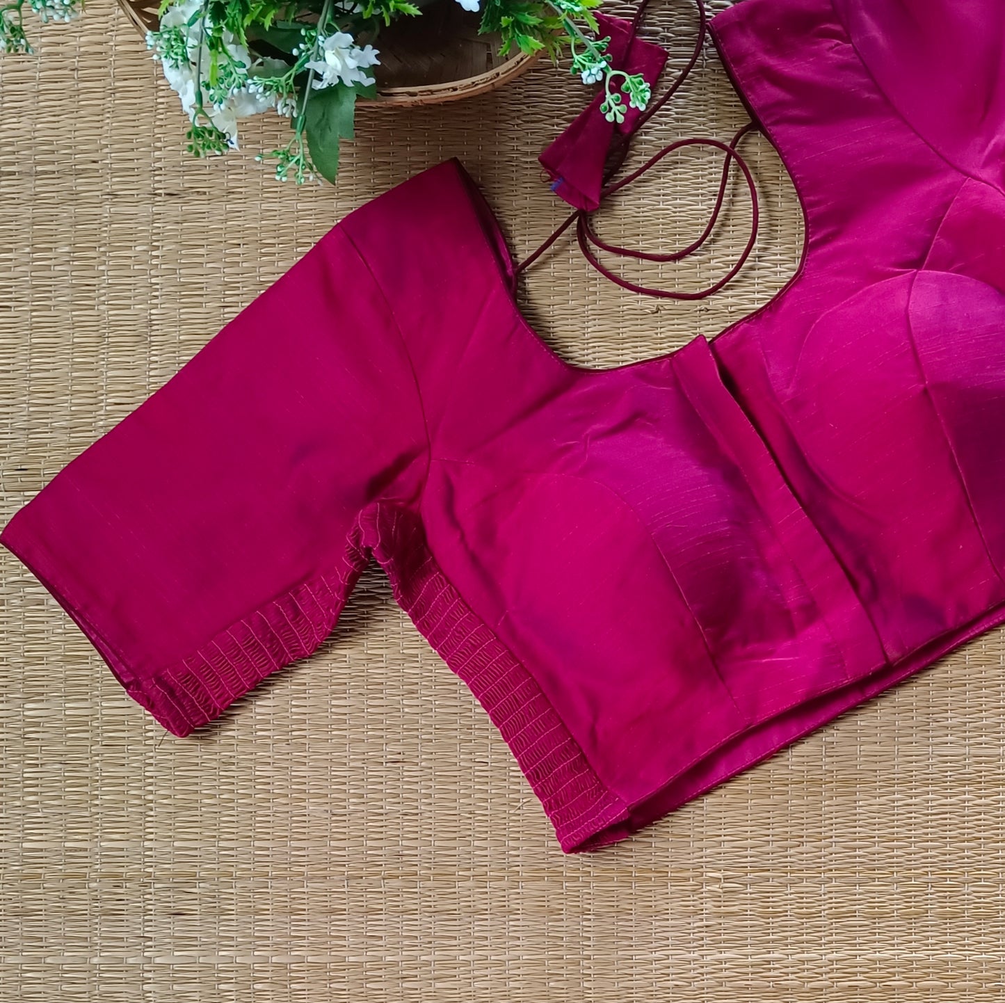 Classic Maroonish Red plain flexi fit blouse
