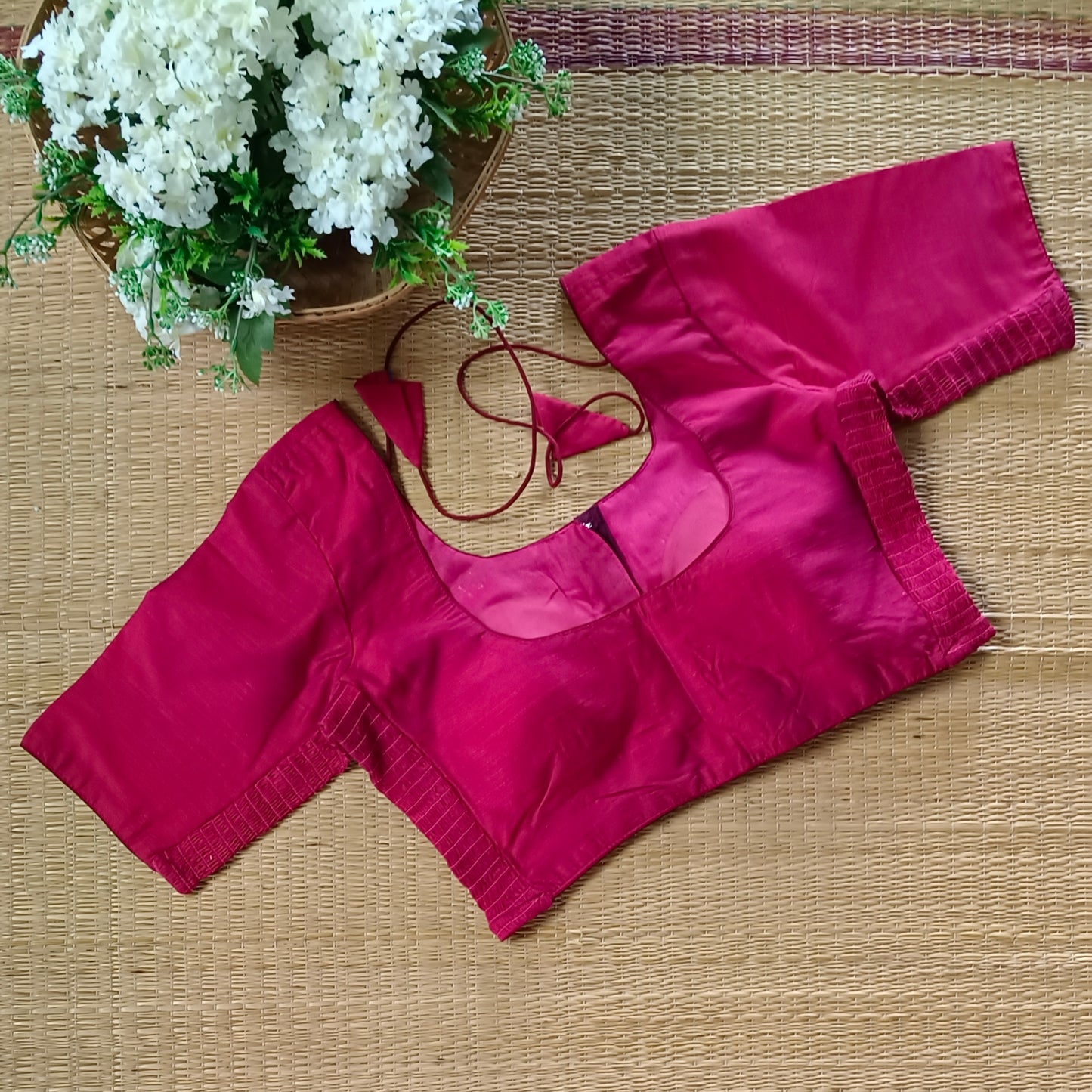 Classic Maroonish Red plain flexi fit blouse