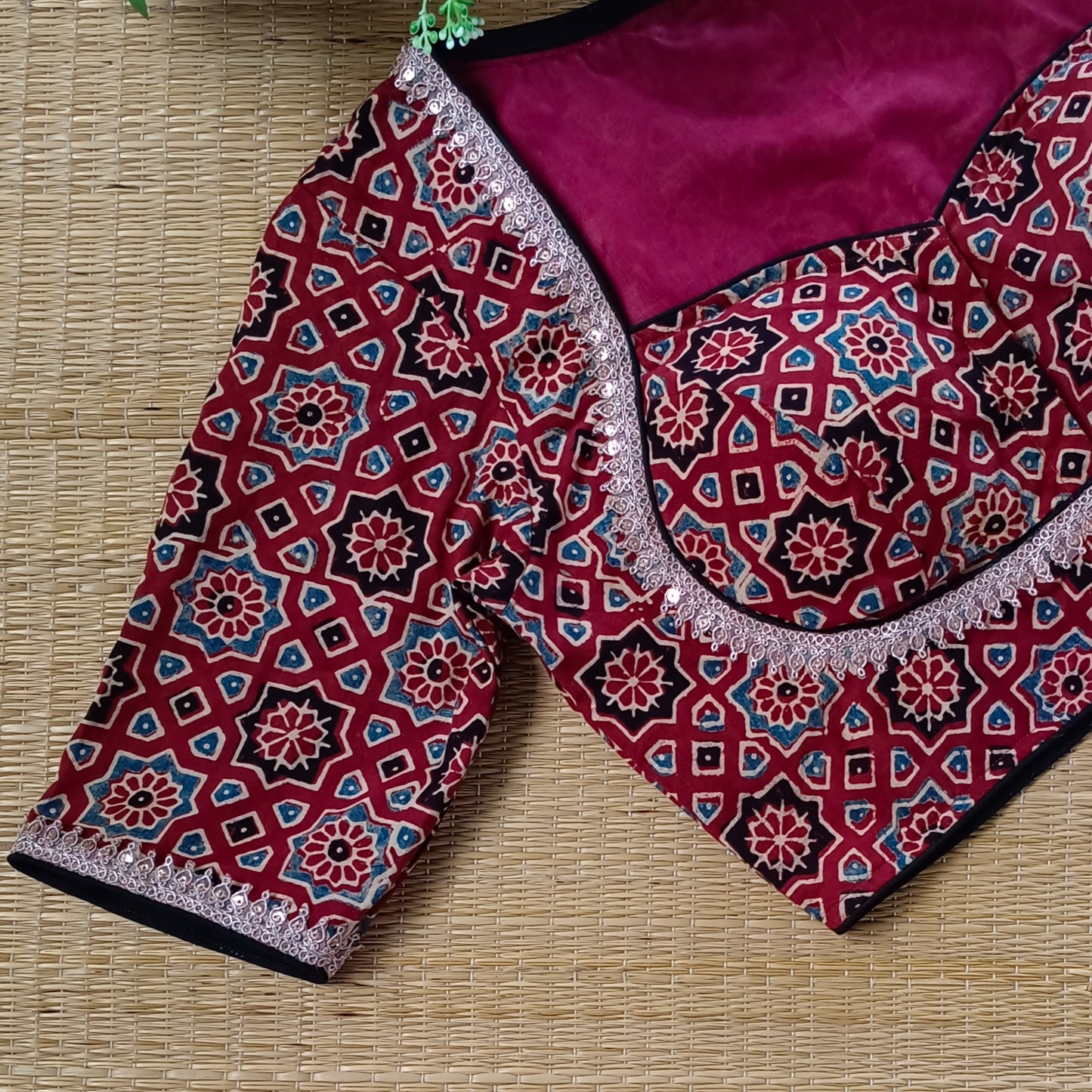 Maroon Ajrak Cotton Blouse (Assorted)