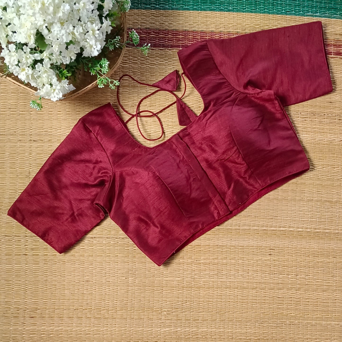 Classic maroonish brown plain blouse