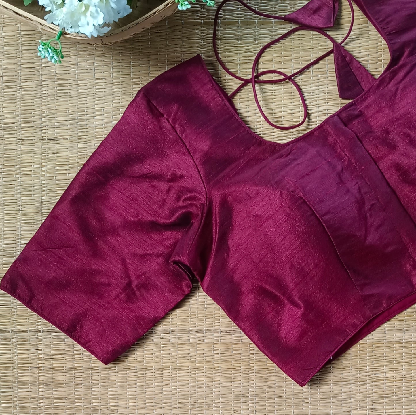 Classic maroonish brown plain blouse
