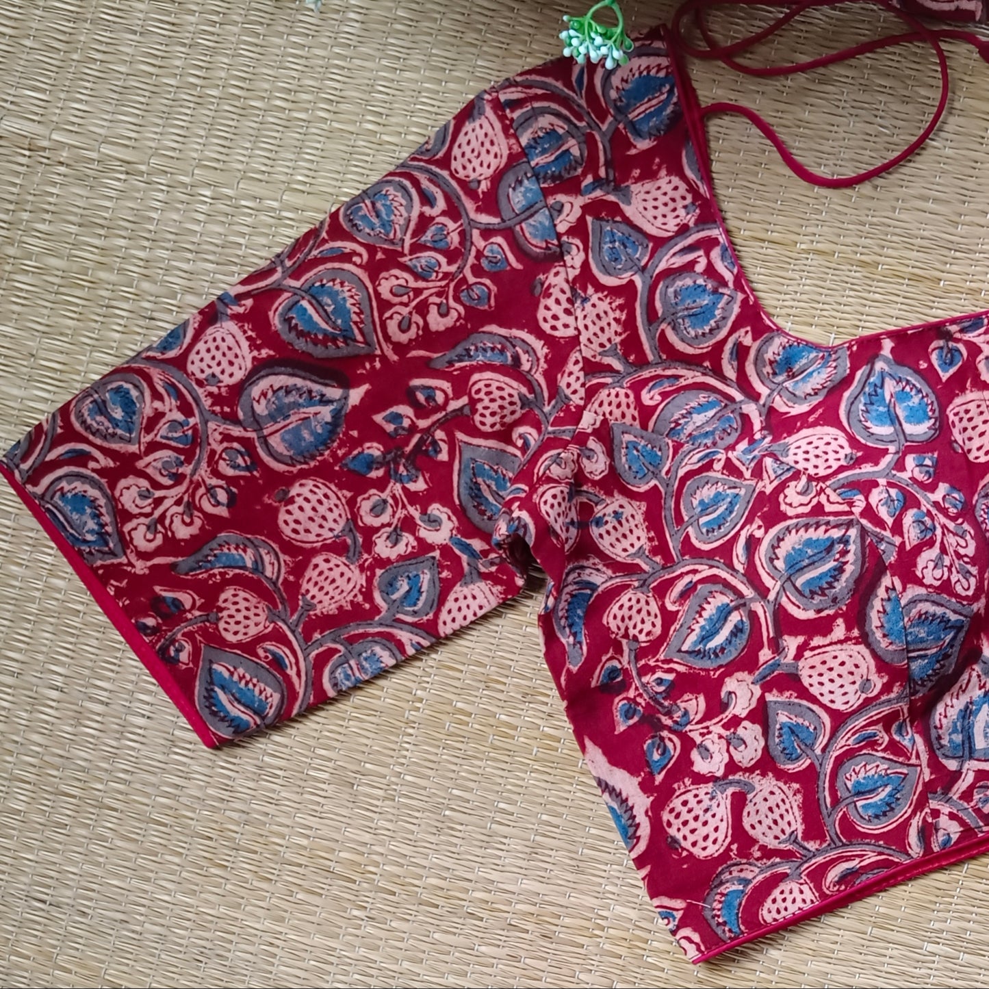 Classic Maroon Kalamkari Cotton Blouse 2