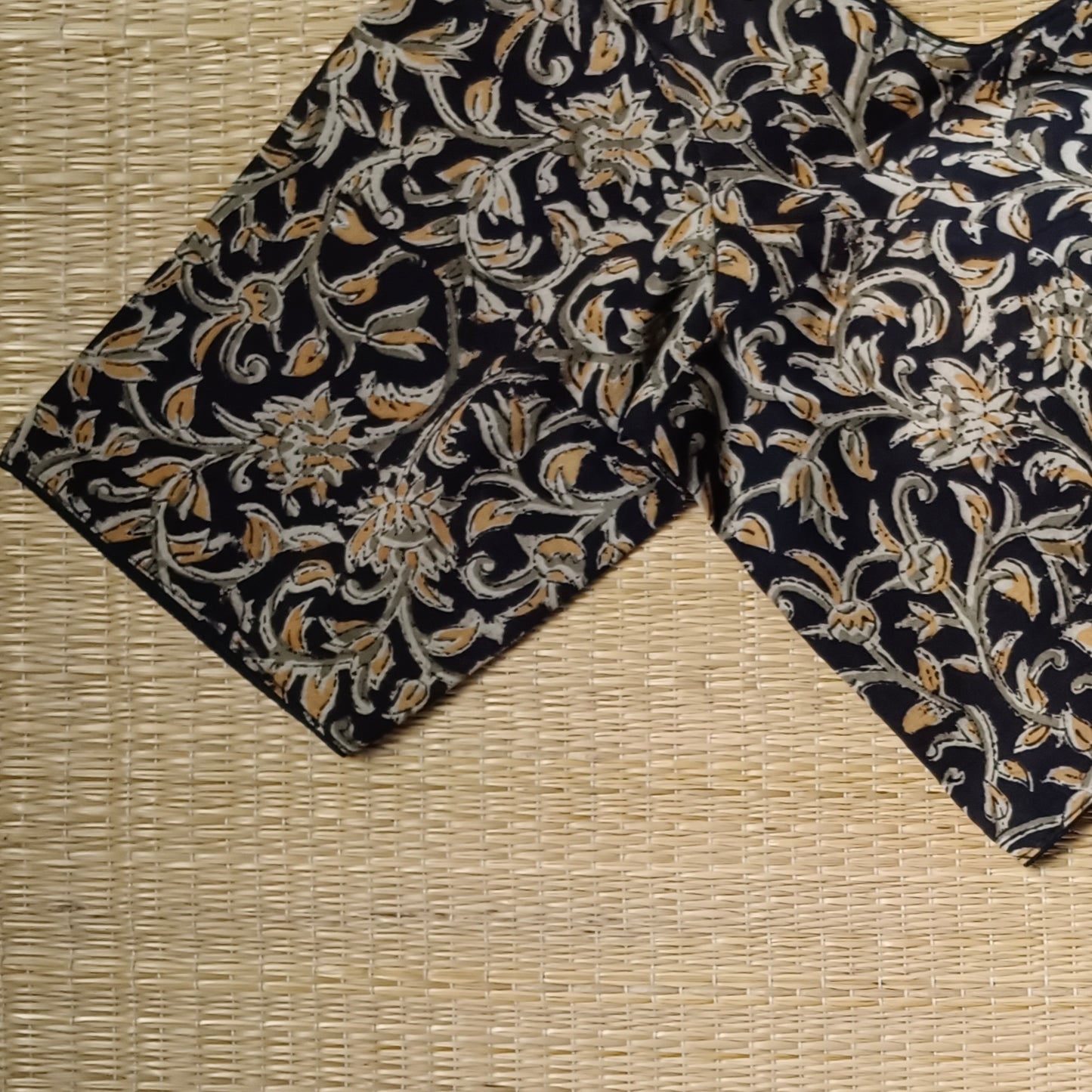 Classic Black Kalamkari Cotton Blouse 2