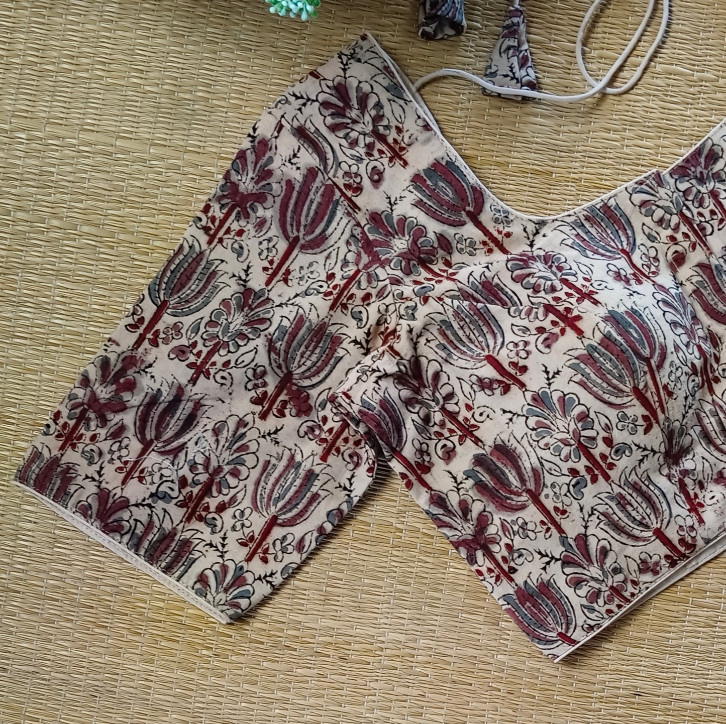 Classic Beige Kalamkari Cotton Blouse
