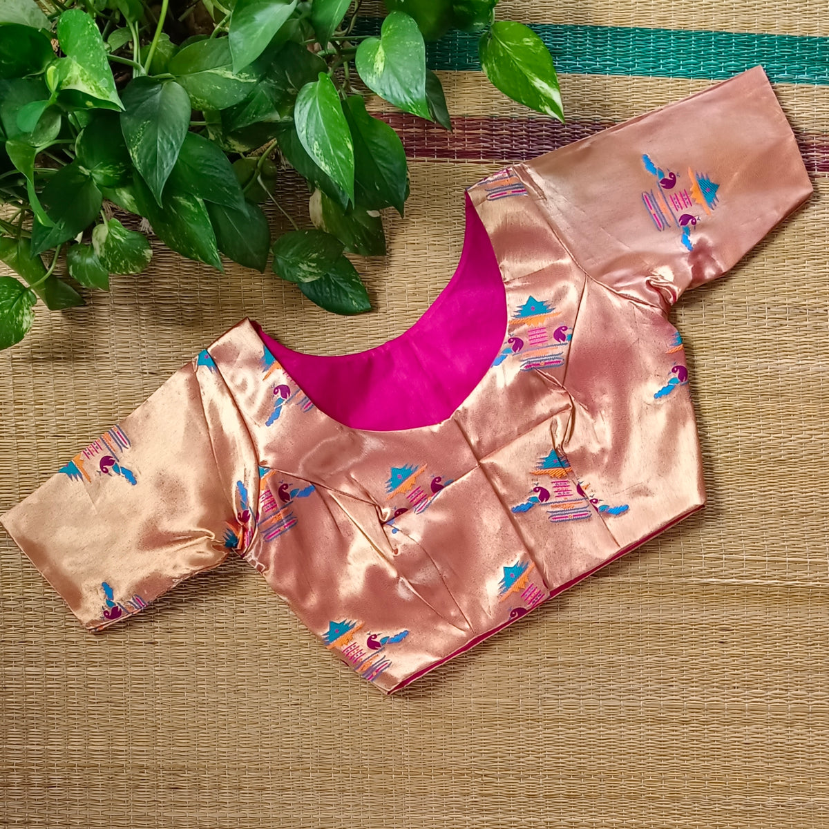 Pink Paithani Blouse