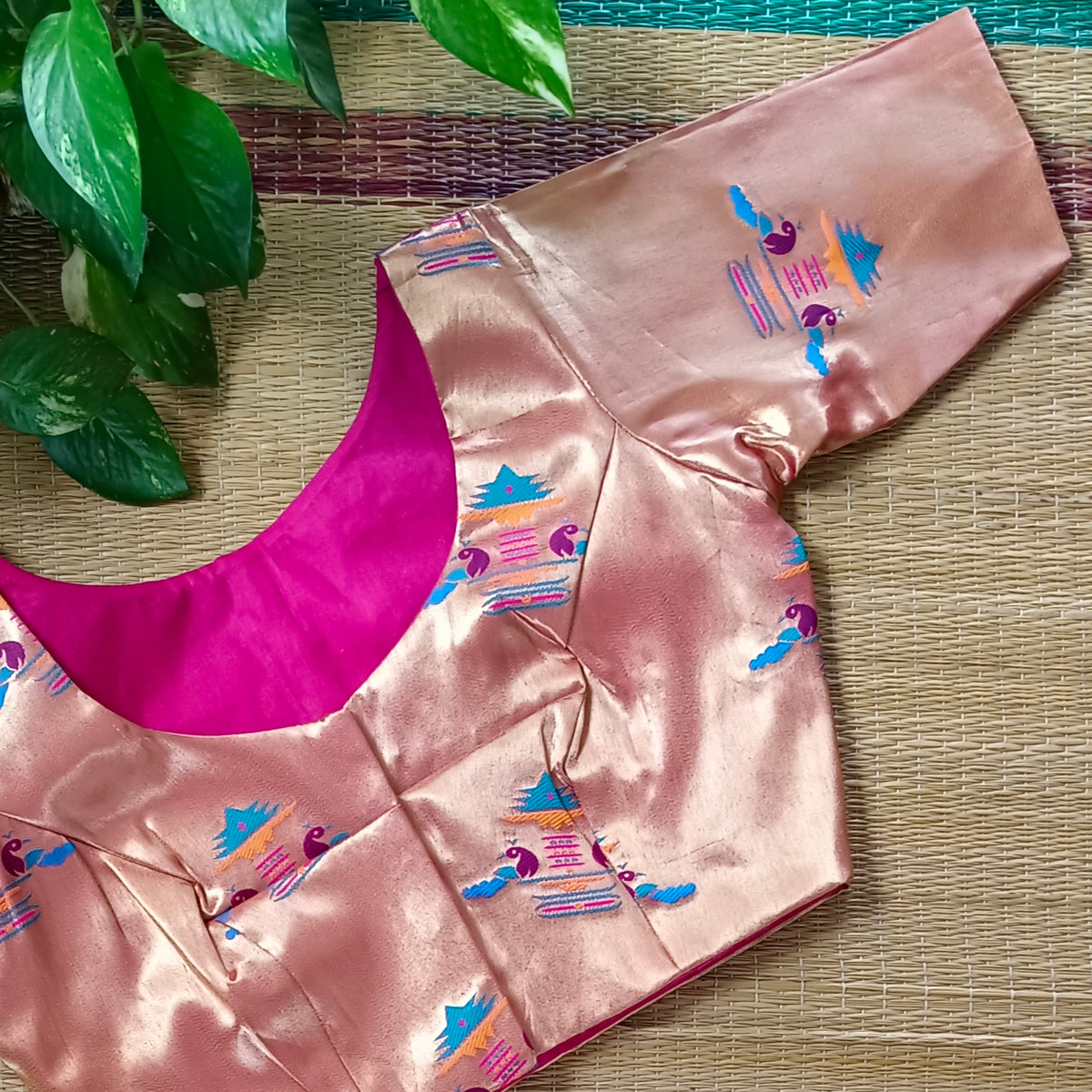Pink Paithani Blouse