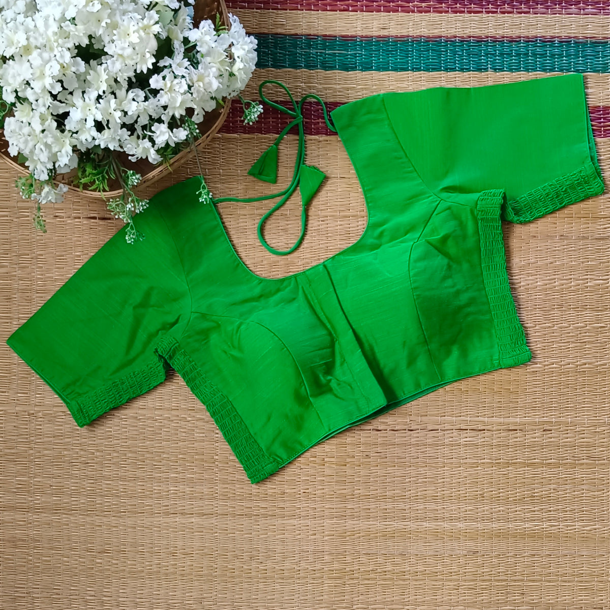 Classic light green plain flexi fit blouse