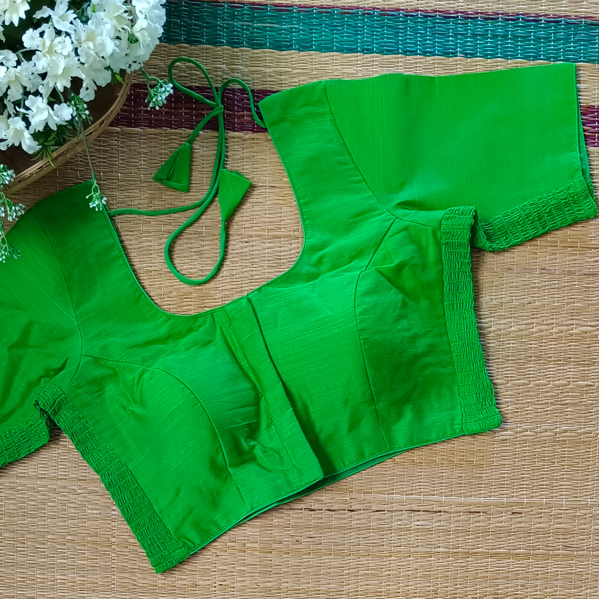Classic light green plain flexi fit blouse