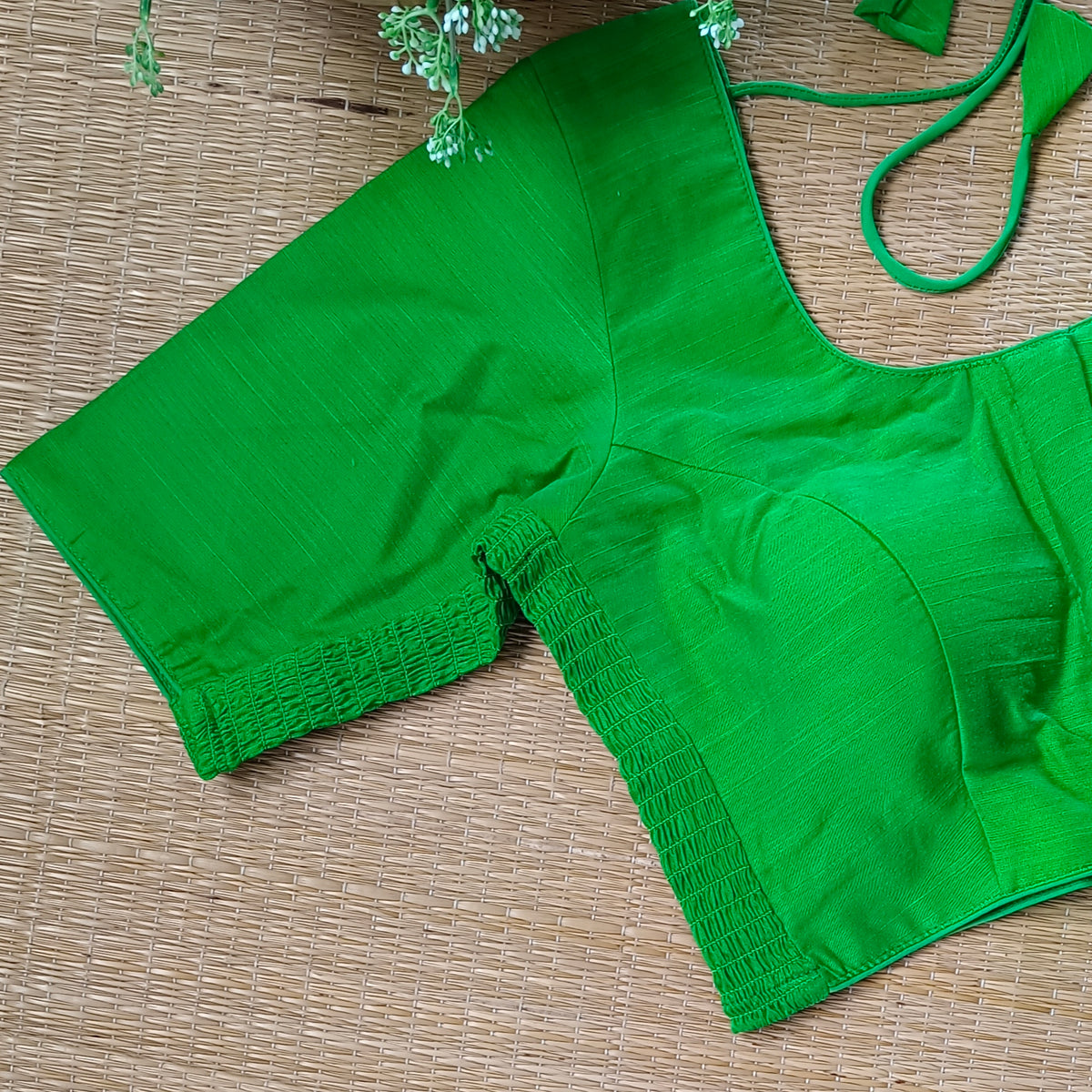 Classic light green plain flexi fit blouse