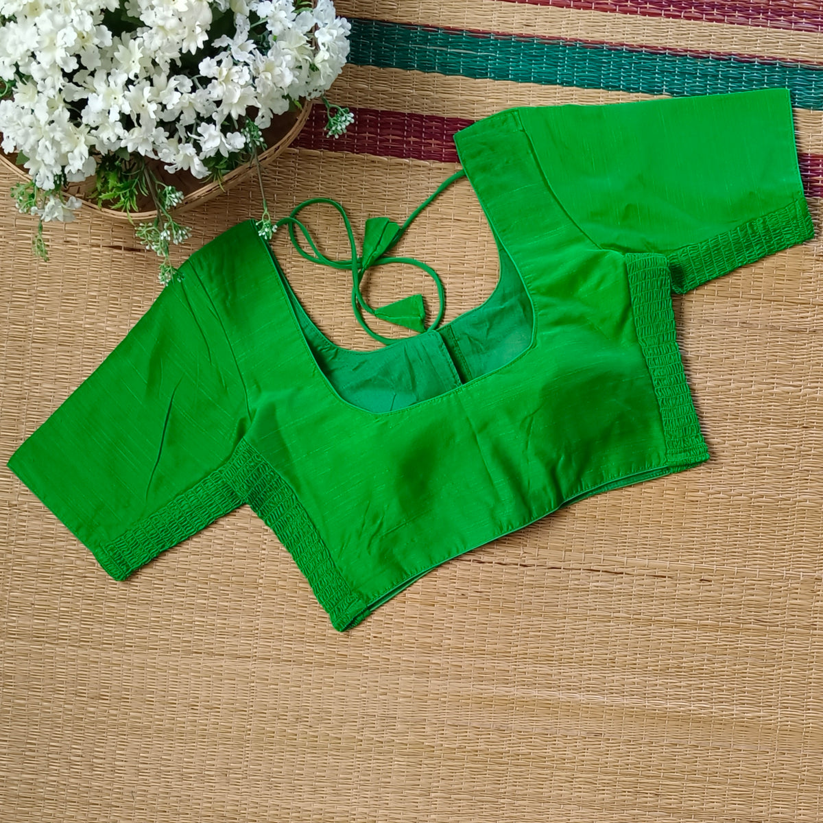Classic light green plain flexi fit blouse