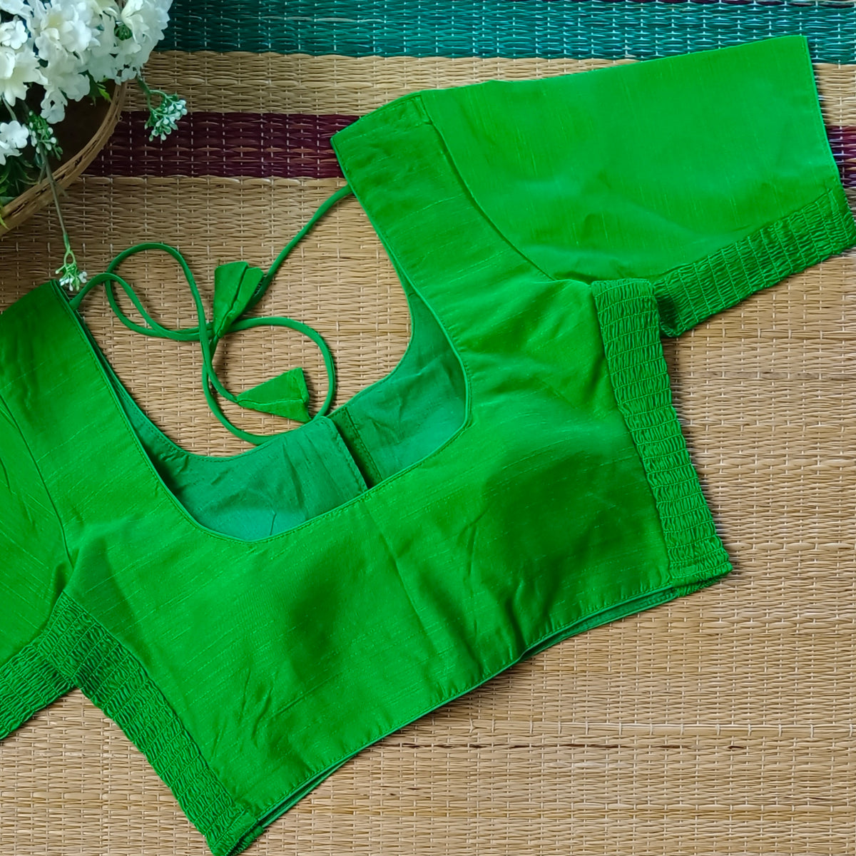 Classic light green plain flexi fit blouse