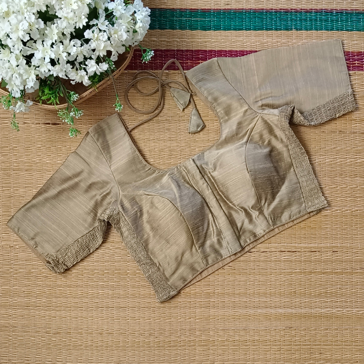 Classic dark golden plain flexi fit blouse