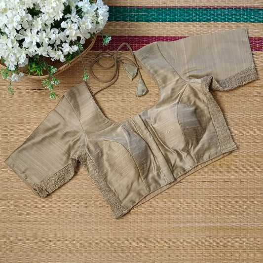 Classic dark golden plain flexi fit blouse