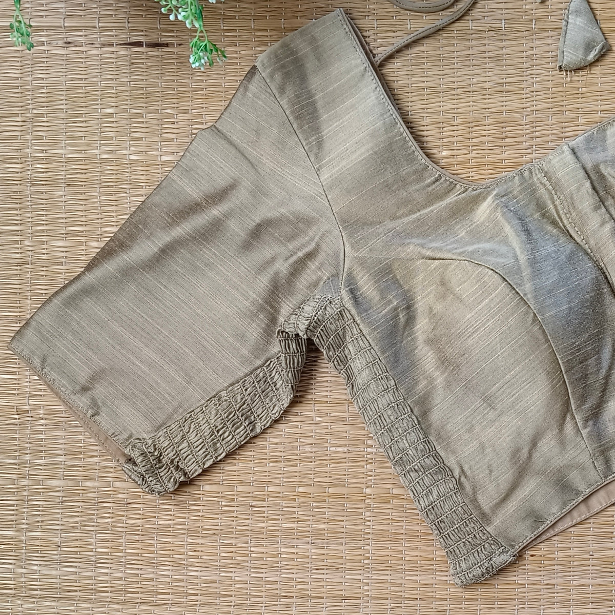 Classic dark golden plain flexi fit blouse