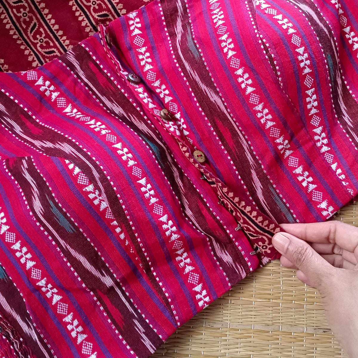 Ajrak & Ikkat Reversible flexi fit blouse 5