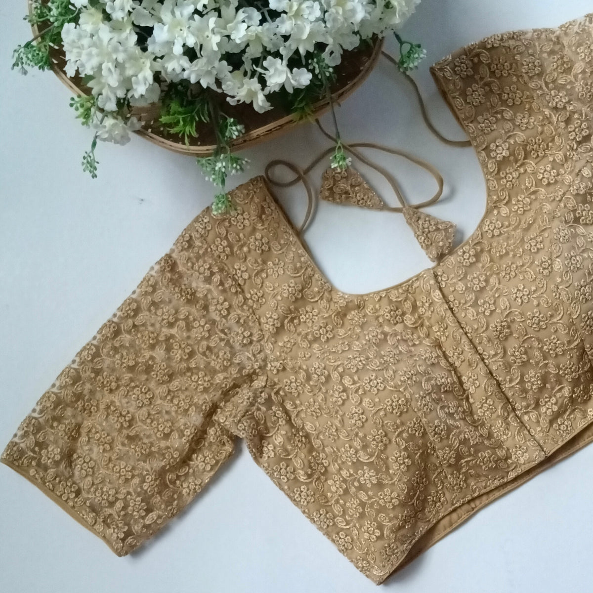 Classic golden netted blouse