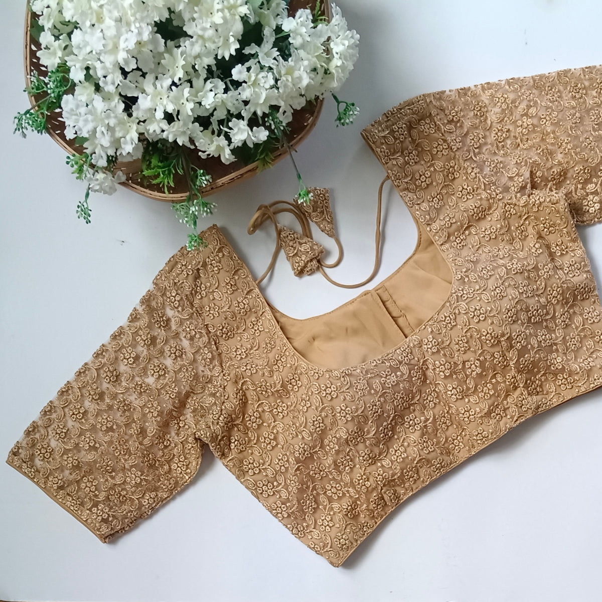Classic golden netted blouse