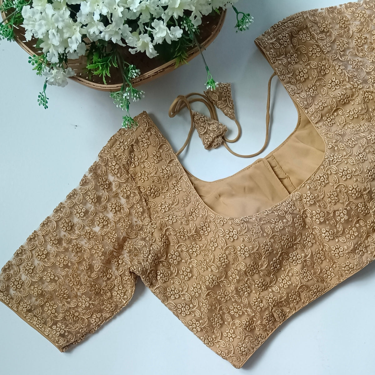 Classic golden netted blouse