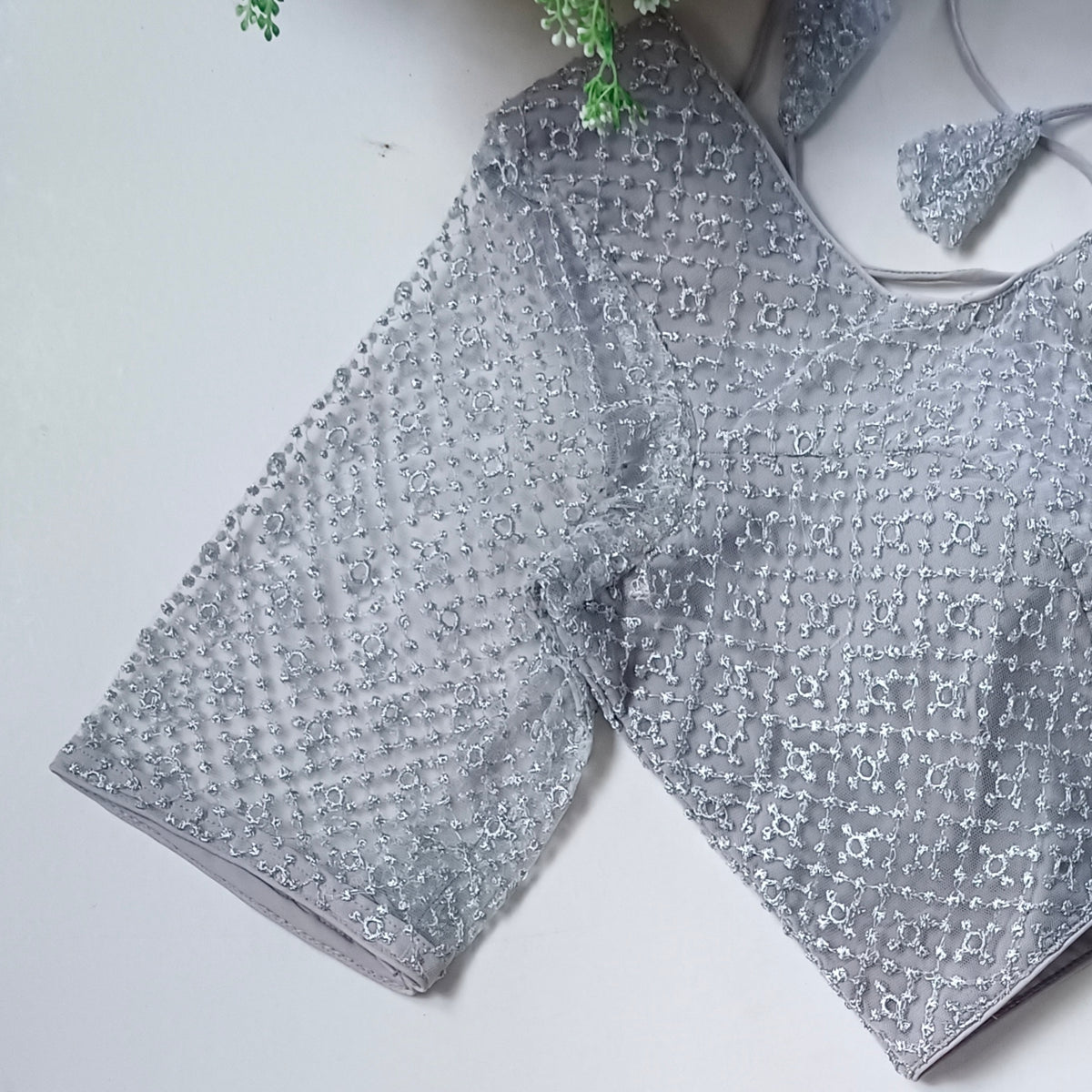Classic silver/ grey netted blouse